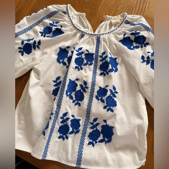 Sezane White Embroidered Rina Blouse - Picture 3 of 6